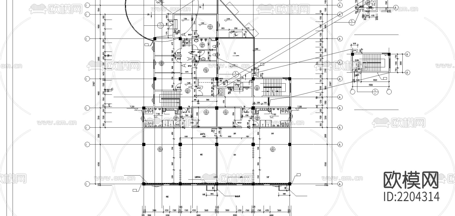 幼儿园平面cad施工图下载（渲染图4）