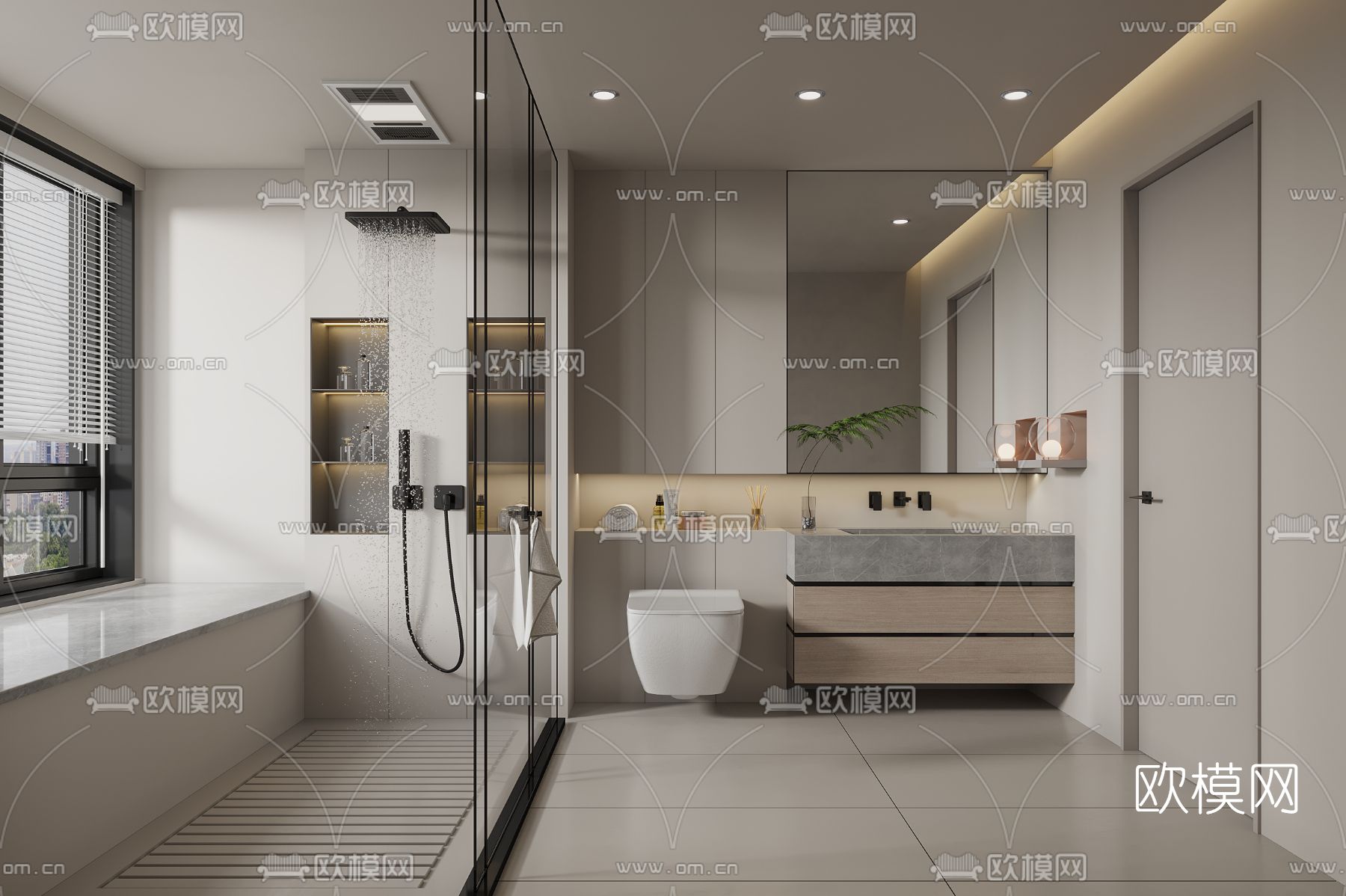 现代浴室卫生间3d模型下载