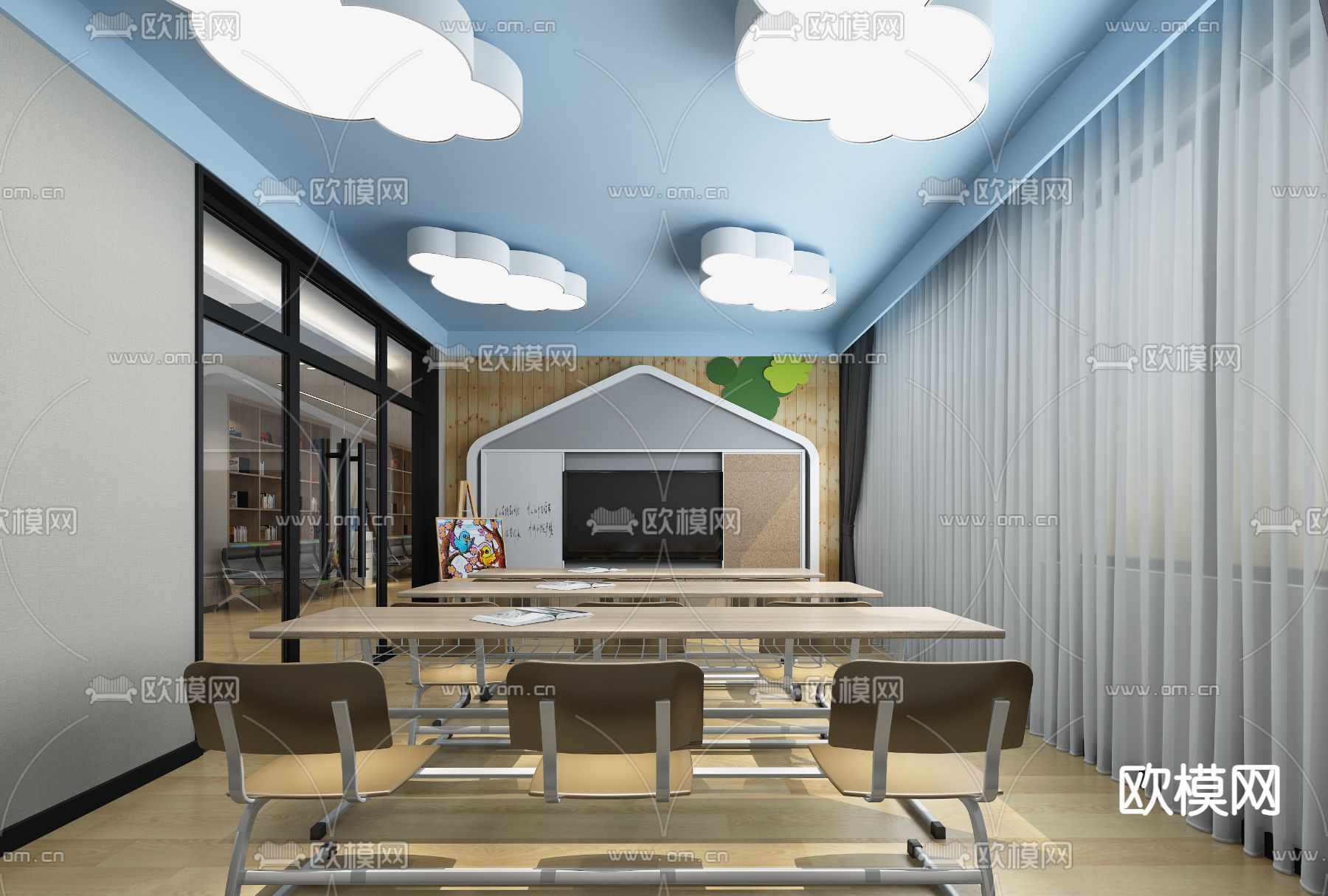 现代儿童娱乐室3d模型下载（渲染图4）