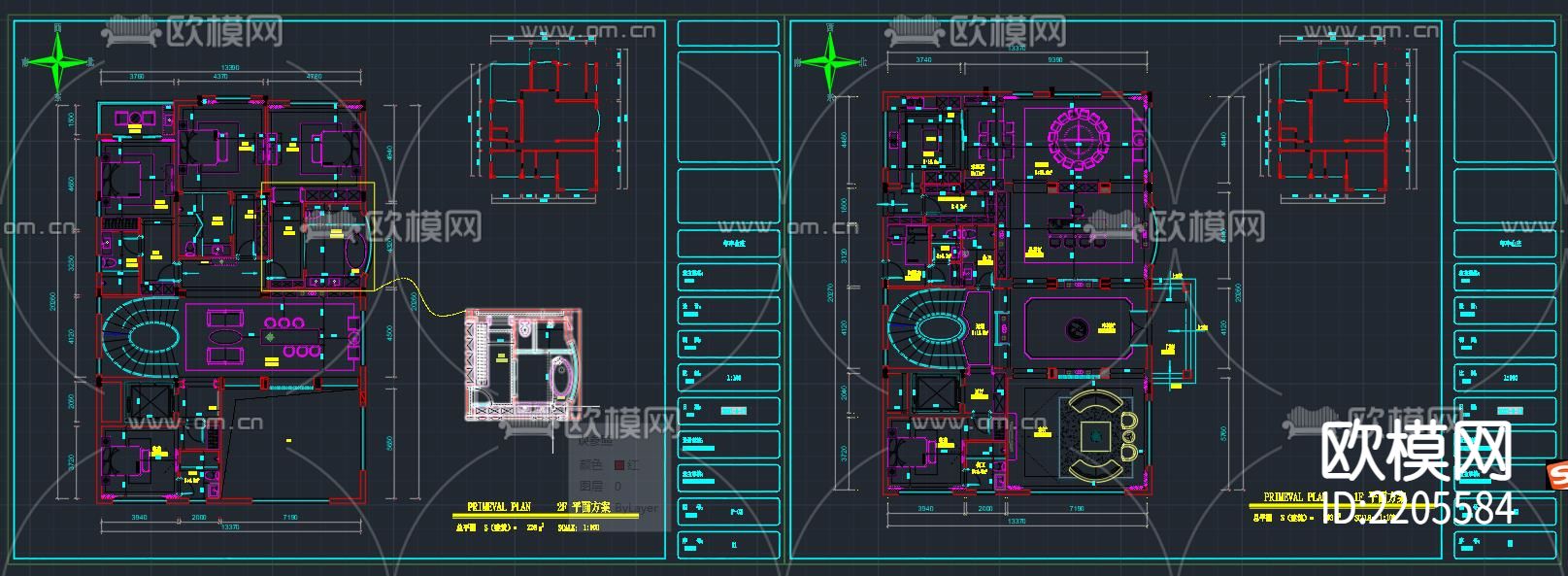 家居室内CAD施工图-免费3dmax模型库-欧模网