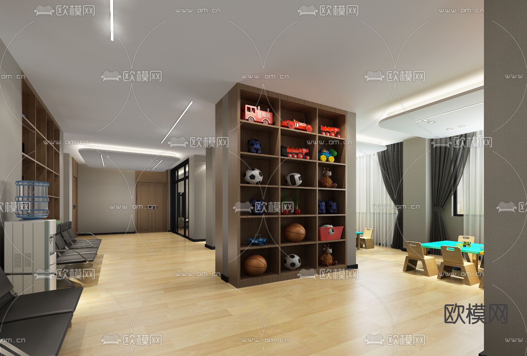 现代儿童娱乐室3d模型下载（渲染图3）