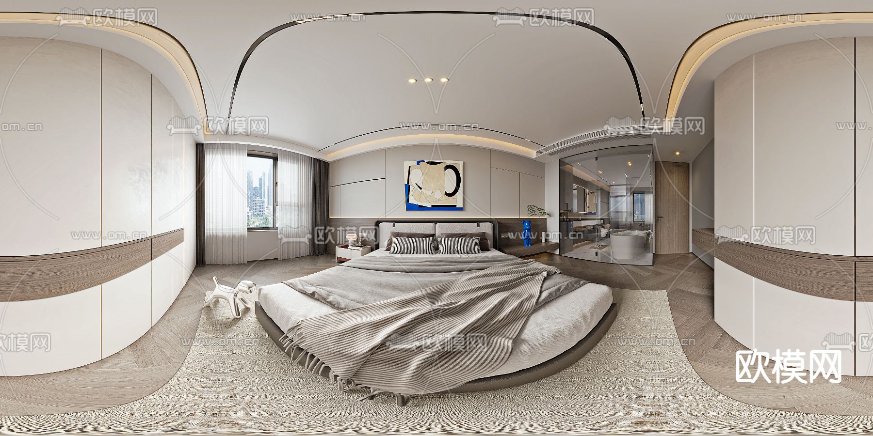 现代卧室vr全景3d模型下载_ID12031624_3dmax免费模型-欧模网