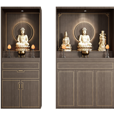  新中式佛龛su模型 