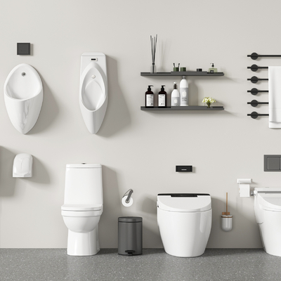  现代马桶毛巾架卫浴用品su模型 