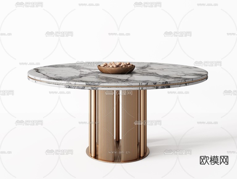 Minotti 米洛提 现代轻奢餐桌组合3d模型下载(渲染图3)