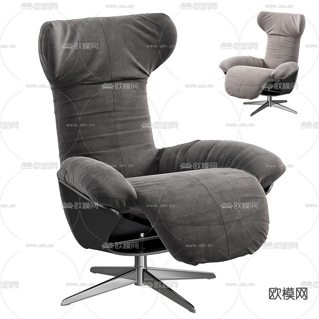 Natuzzi 现代高背大班椅办公椅3d模型下载