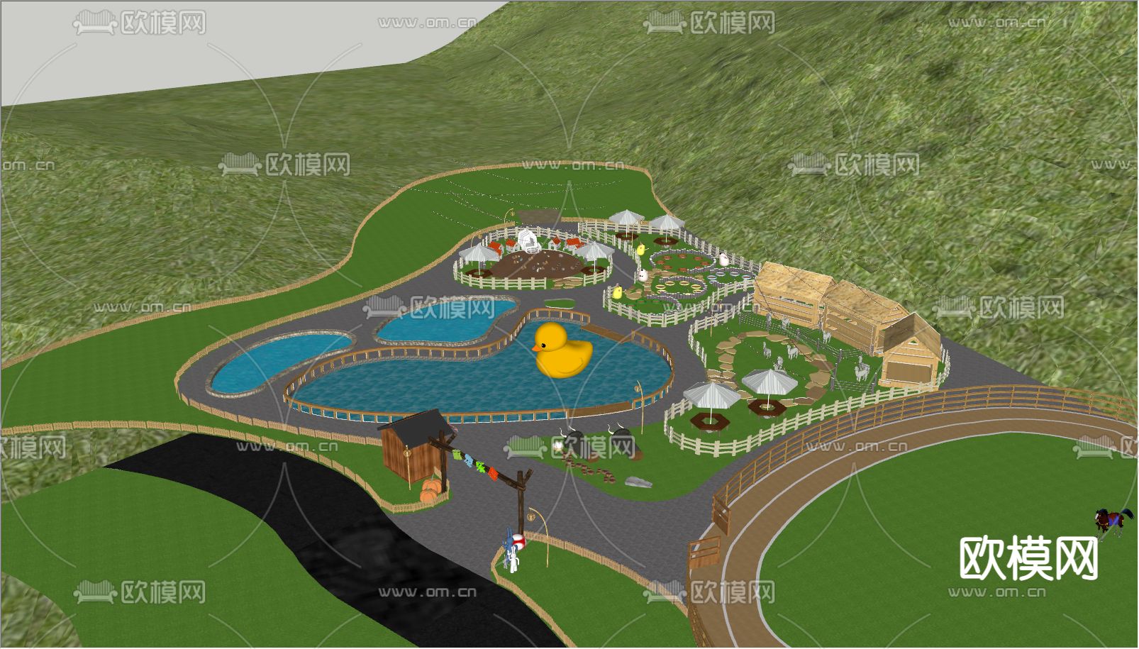 现代萌宠乐园公园景观su模型下载（渲染图3）