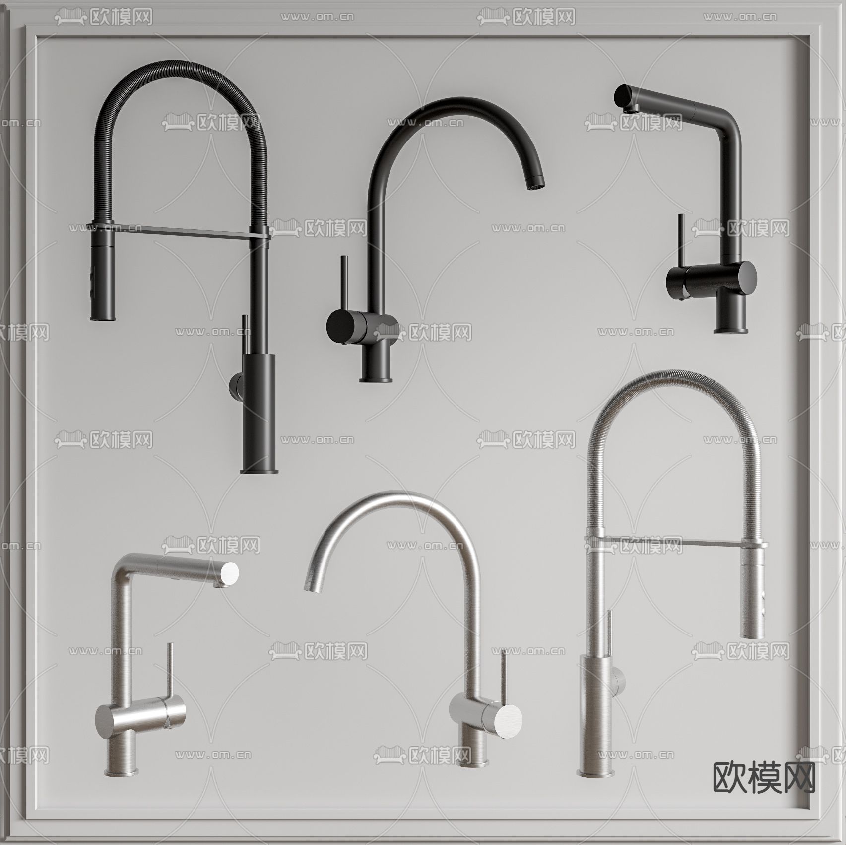 现代不锈钢水龙头su模型