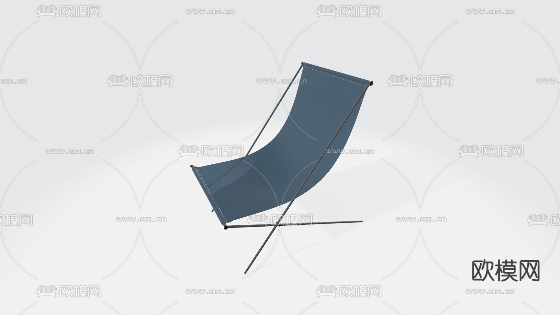 现代极简不锈钢布艺折叠椅免费3d模型下载