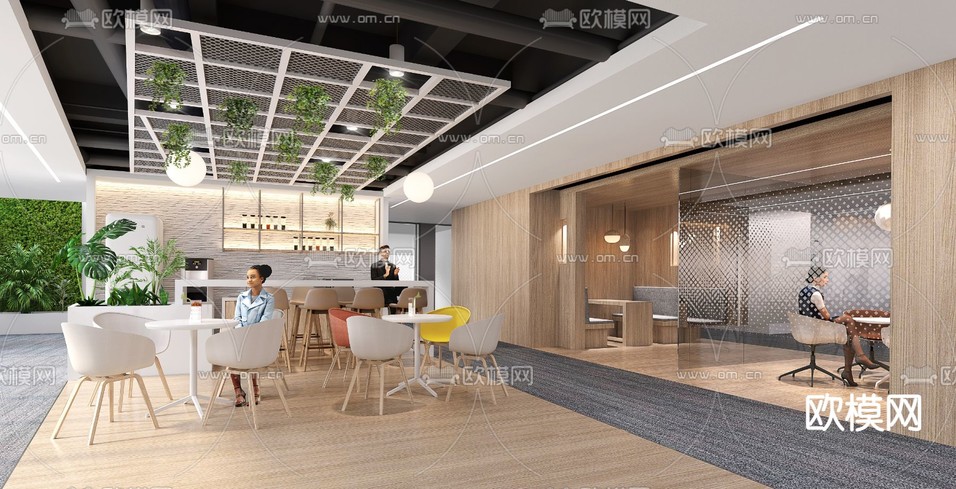 现代茶水间休闲区su模型下载(渲染图3)
