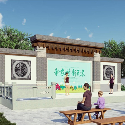  中式戏台古建su模型 