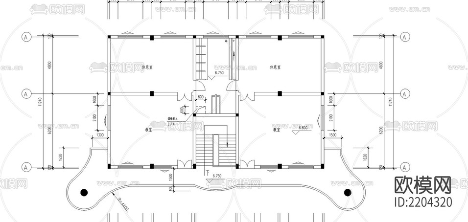 幼兒園cad施工圖下載(渲染圖3)