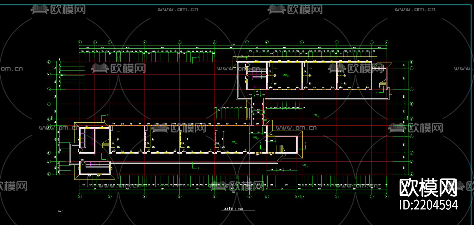 某小学施工总图cad施工图下载（渲染图3）