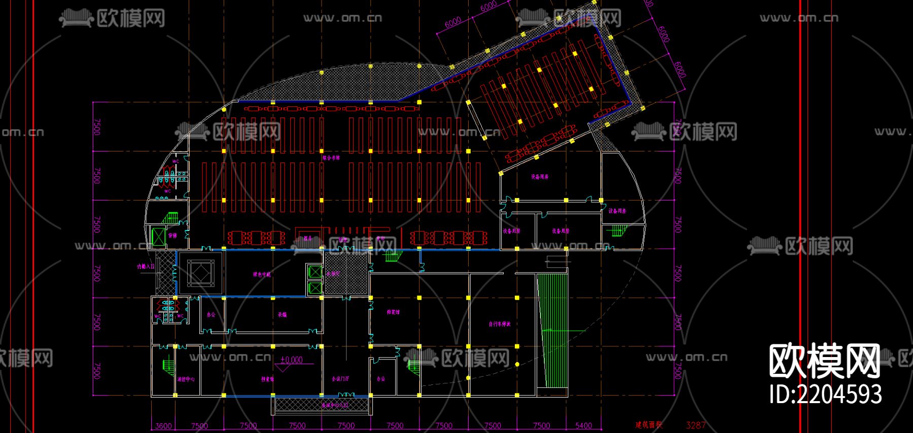 某学院图书馆设计方案cad施工图下载（渲染图3）
