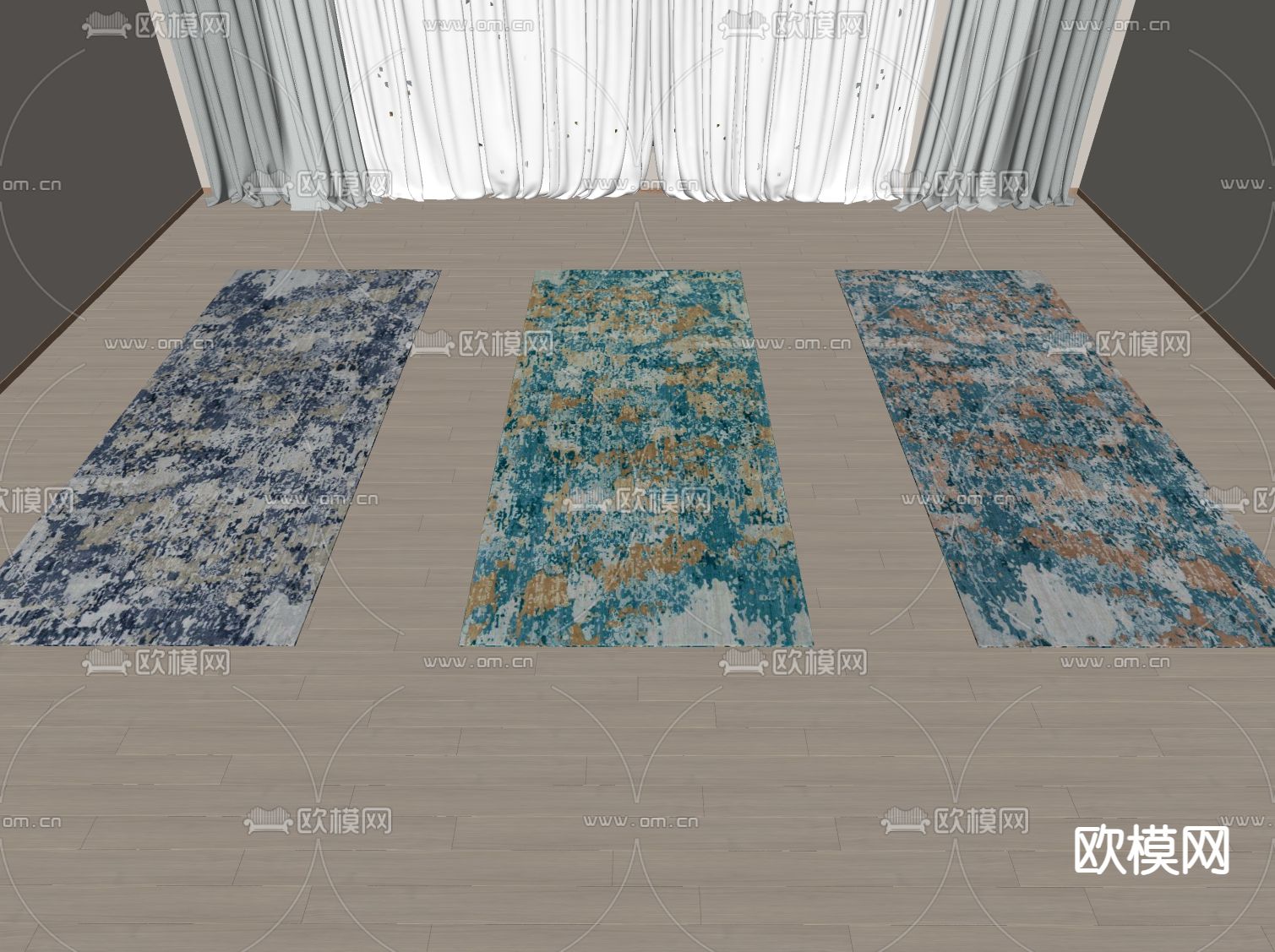 Minotti现代布艺地毯su模型下载（渲染图2）