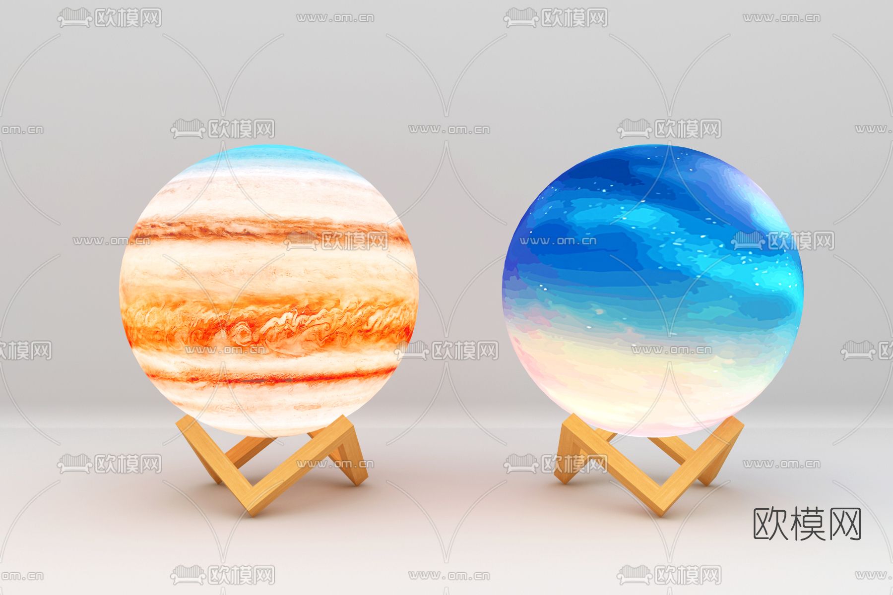 现代星球装饰台灯3d模型下载