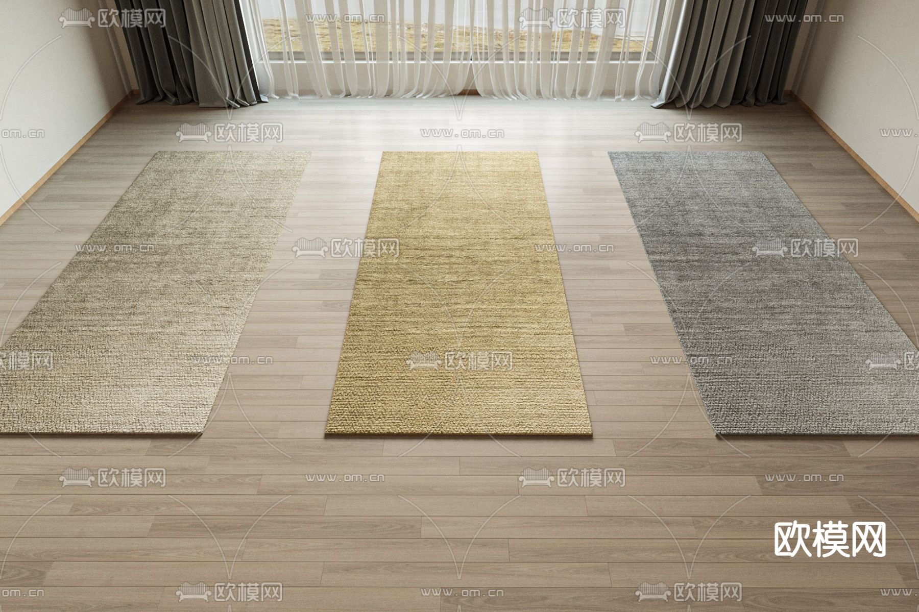 Minotti现代布艺地毯su模型下载（渲染图1）