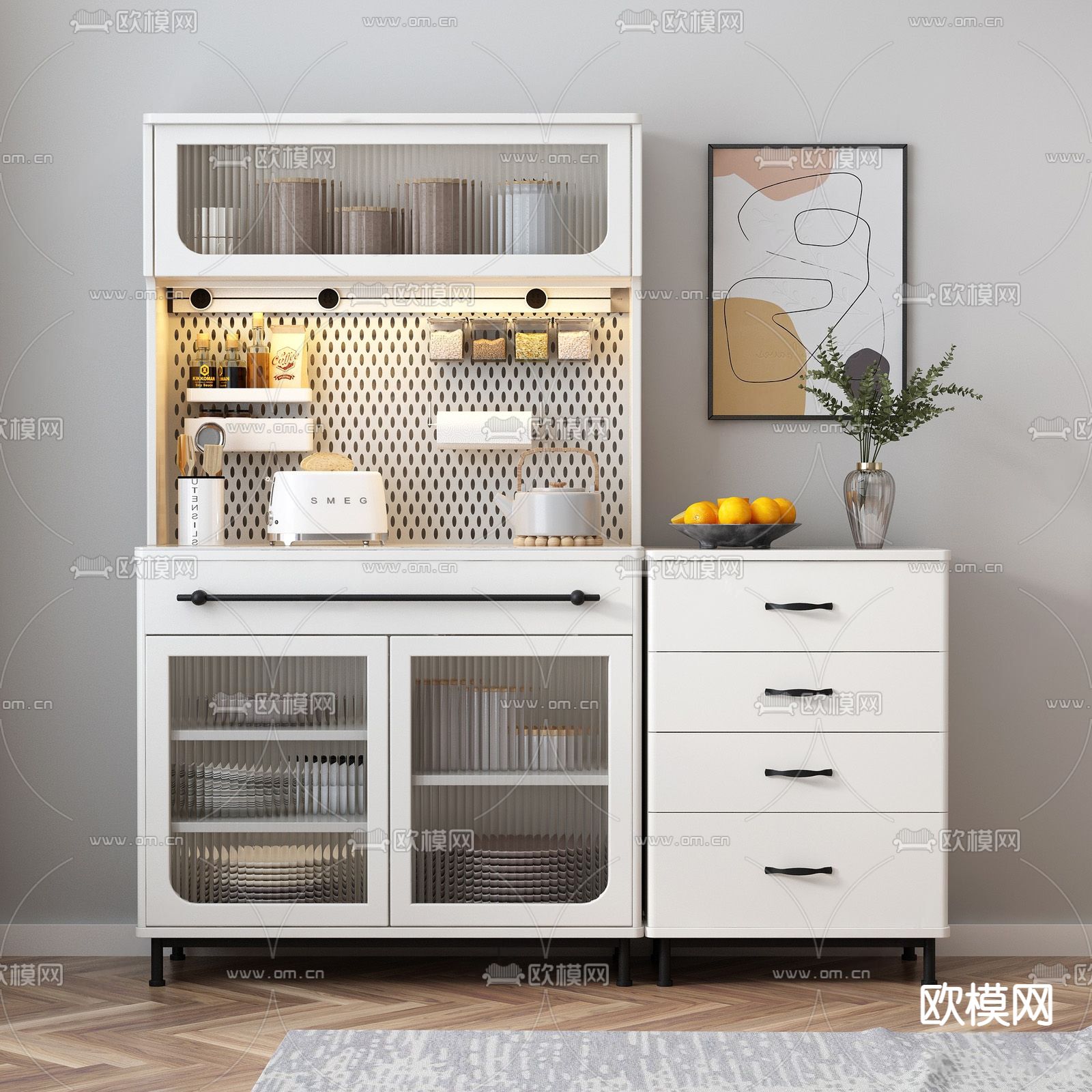 北欧餐边柜su模型