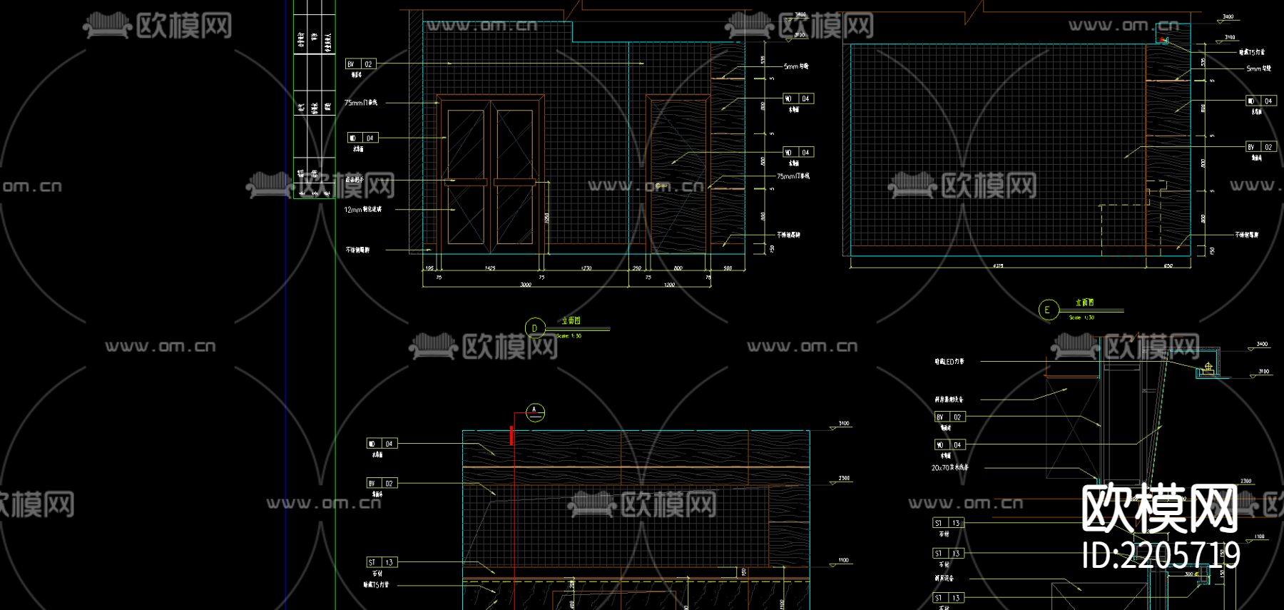 自助餐台CAD节点大样下载（渲染图3）