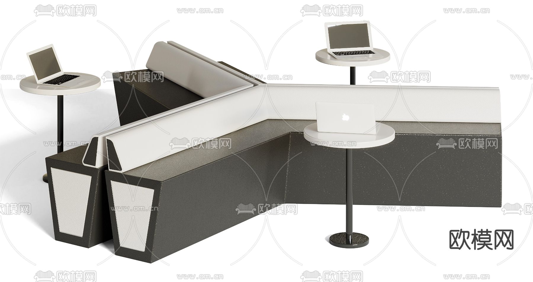 现代创意长条休闲沙发3d模型下载（渲染图3）