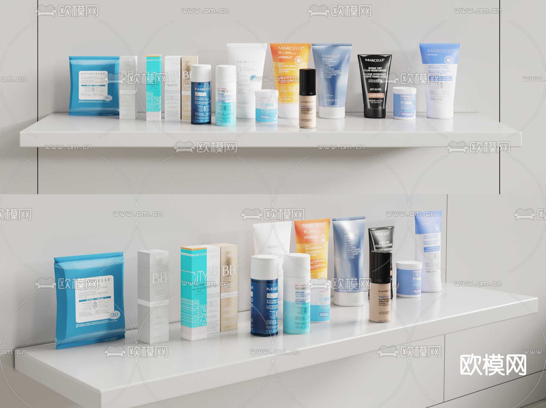 现代化妆品护肤品3d模型下载