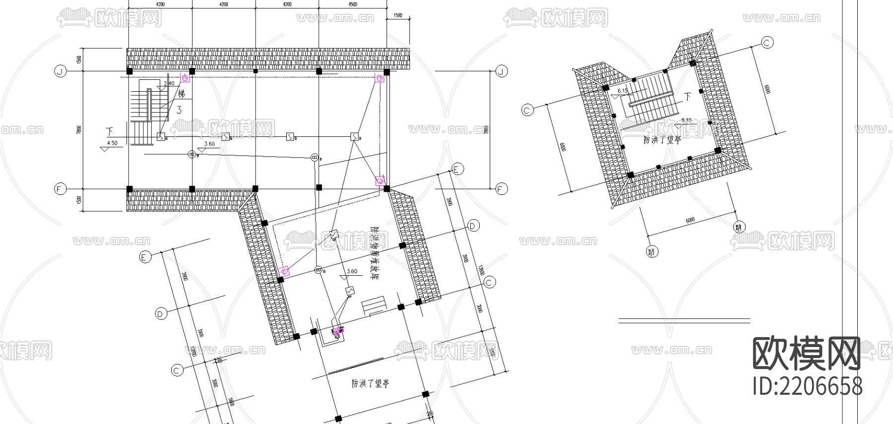 江油防洪库房电气cad施工图下载（渲染图5）