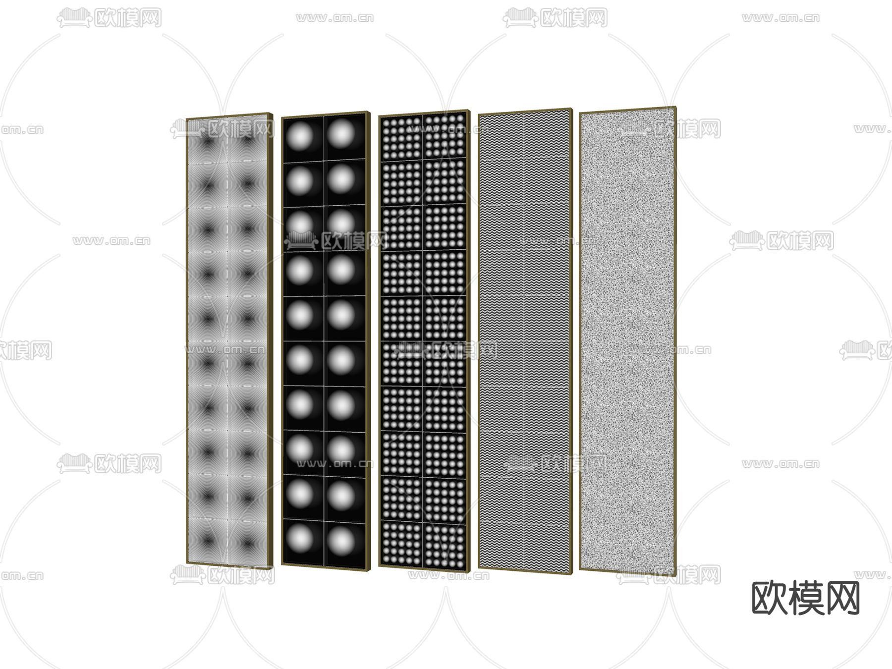 现代玻璃隔断屏风su模型下载（渲染图2）
