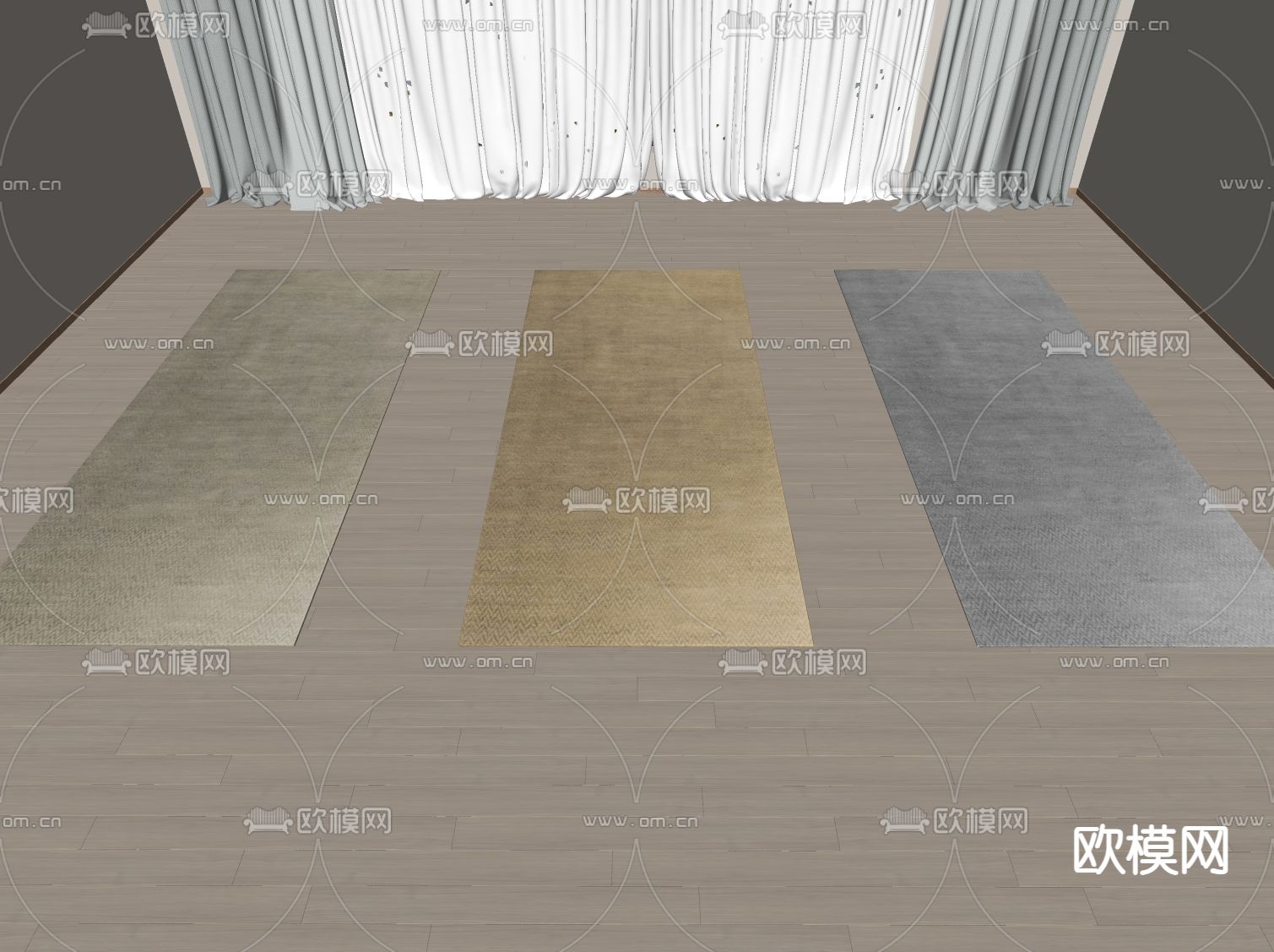 Minotti现代布艺地毯su模型下载（渲染图2）