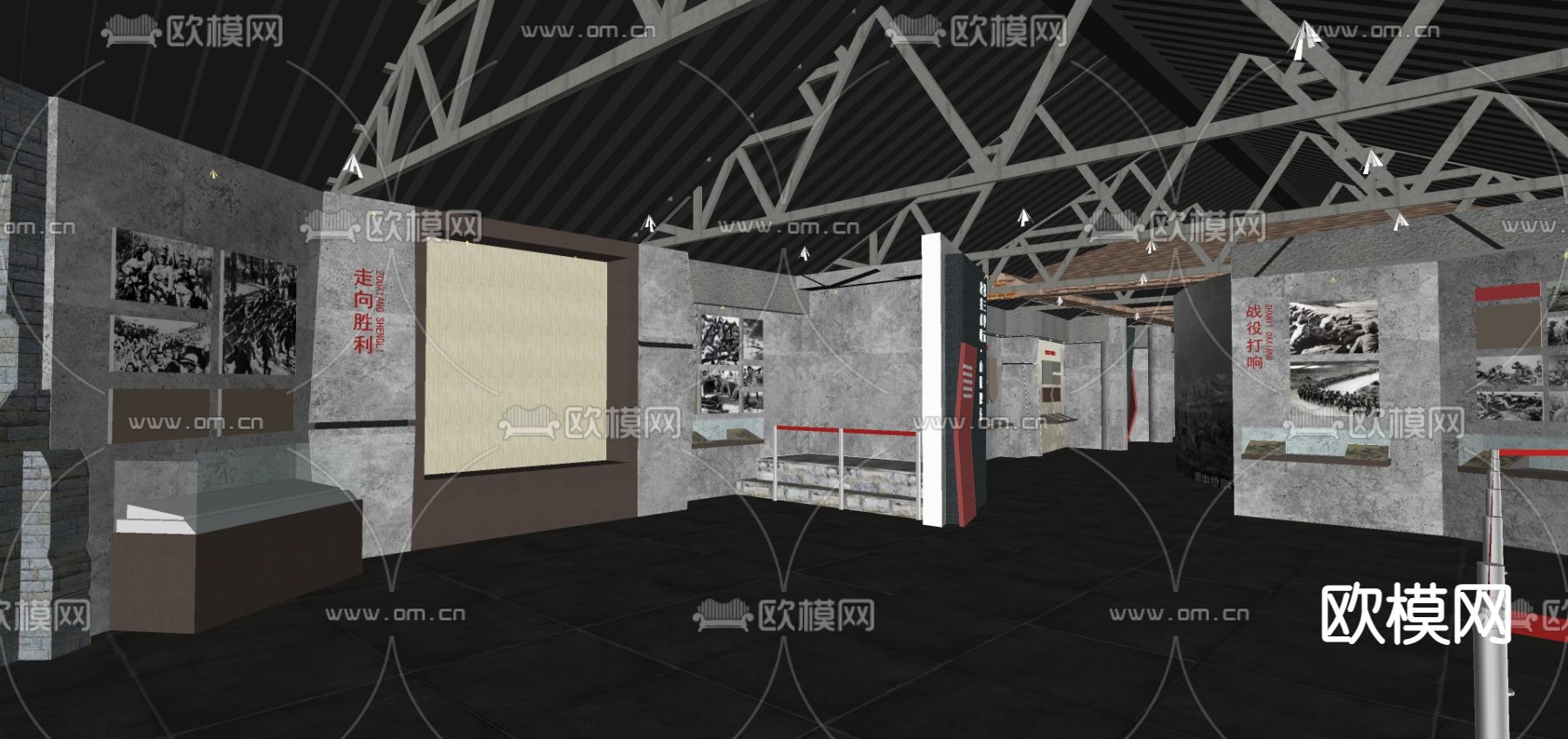 现代共产党革命英烈纪念馆su模型下载（渲染图3）