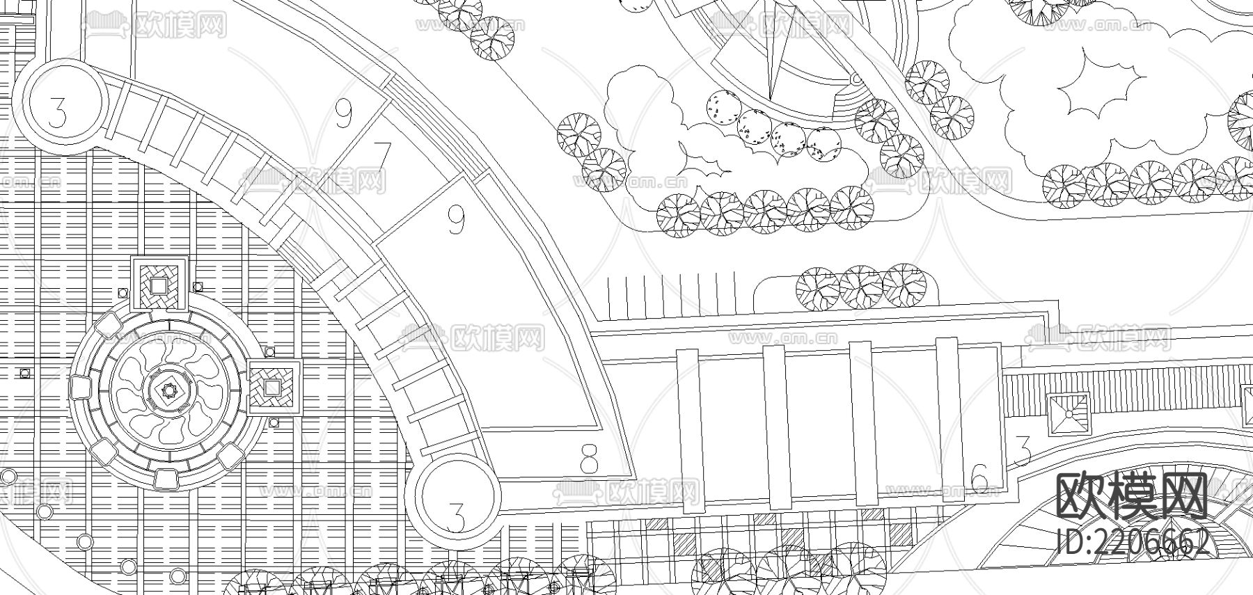 阳光小区规划cad施工图下载（渲染图3）
