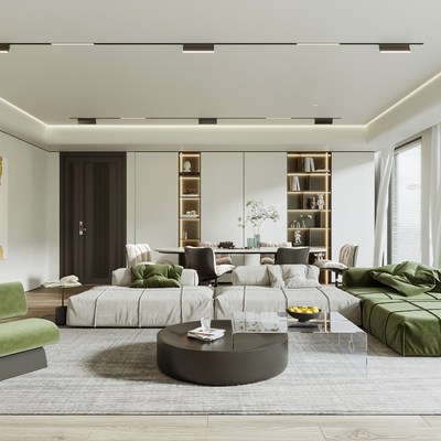 现代3d客厅模型-家装3d模型-3dmax模型免费下载-欧模网