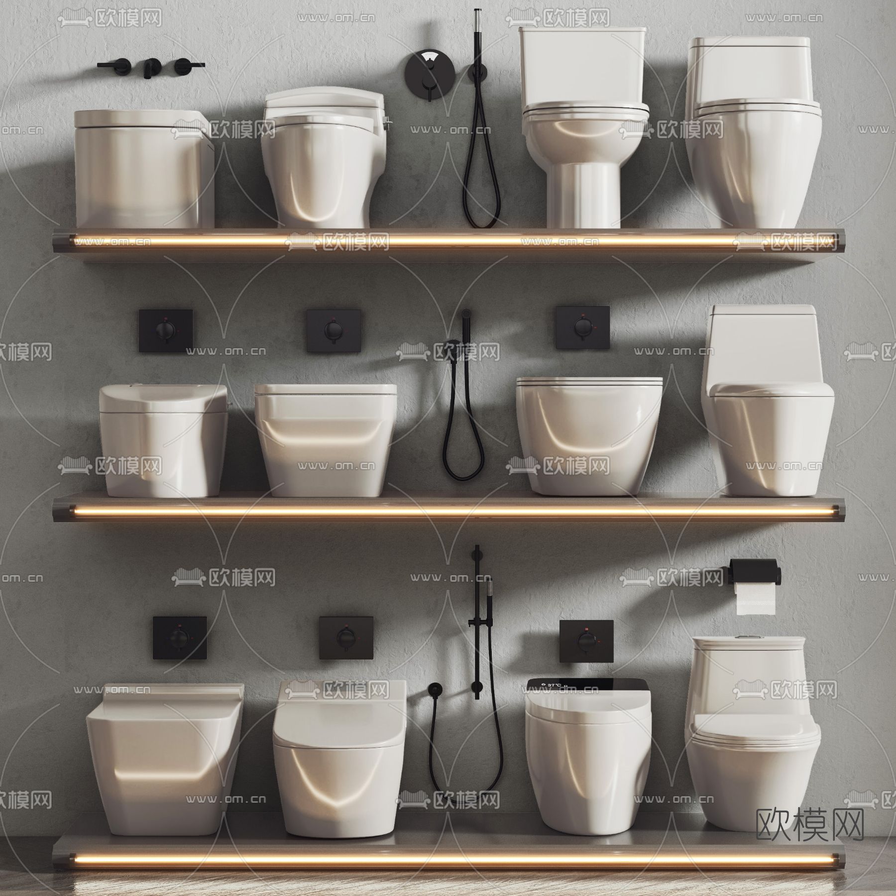 现代马桶便器3d模型下载