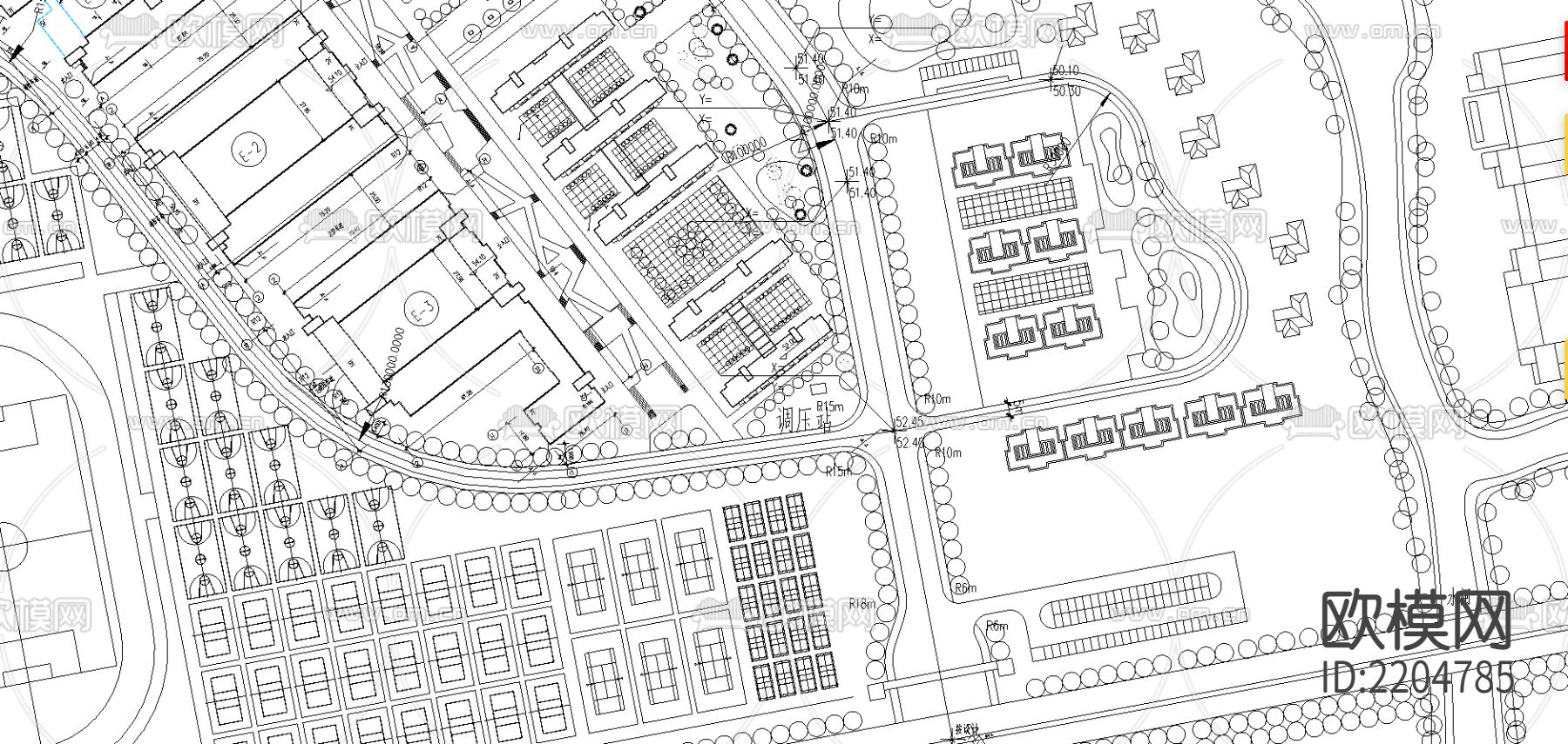 某校区规划CAD平面图下载（渲染图3）