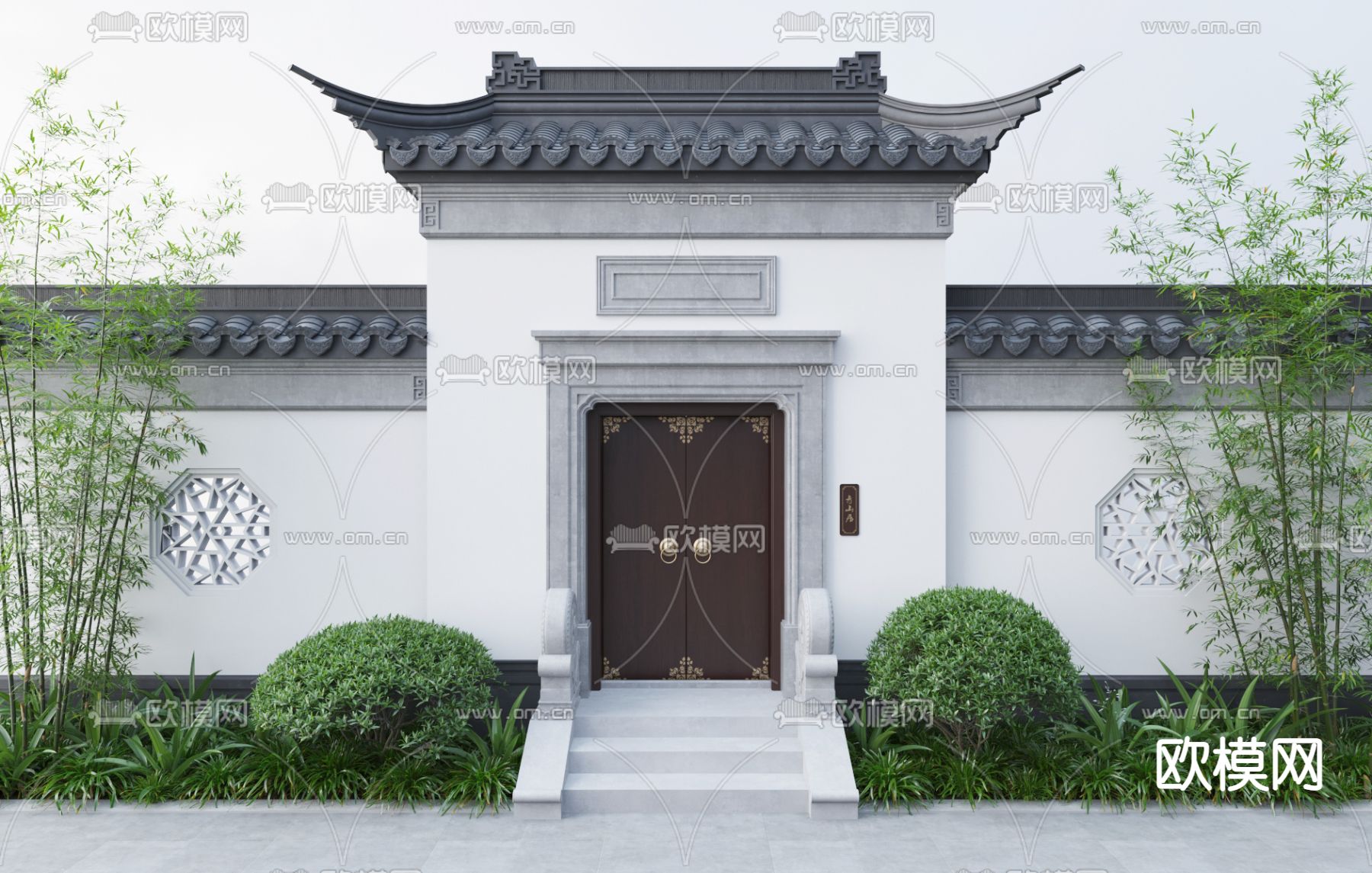 中式庭院大门3d模型