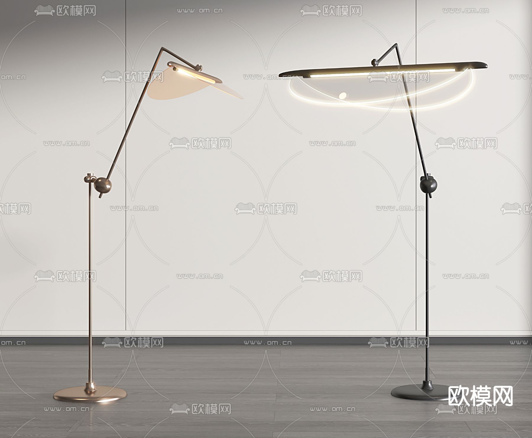 现代落地灯su模型下载（渲染图1）