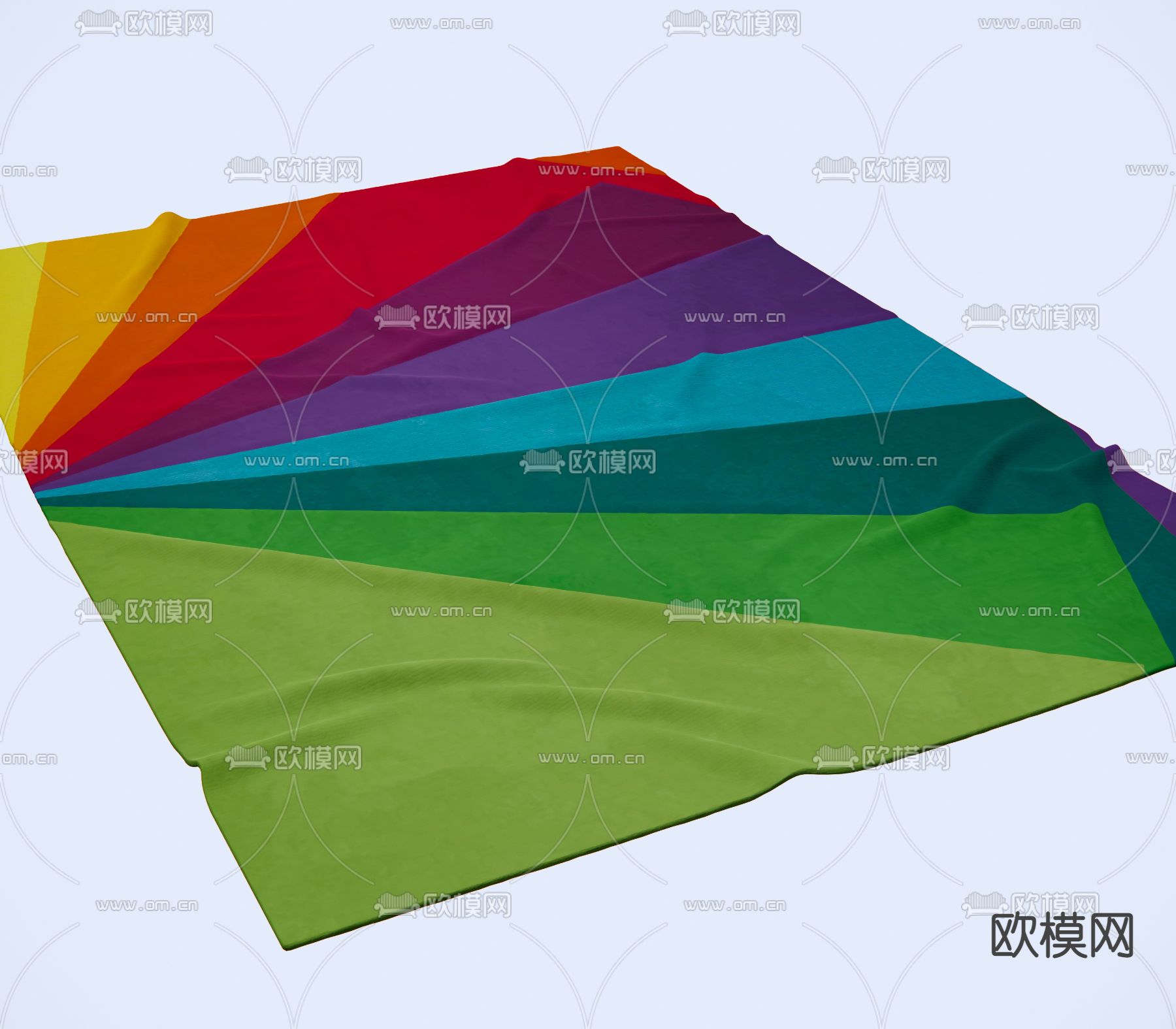 孟菲斯艺术色块地毯su模型下载（渲染图1）