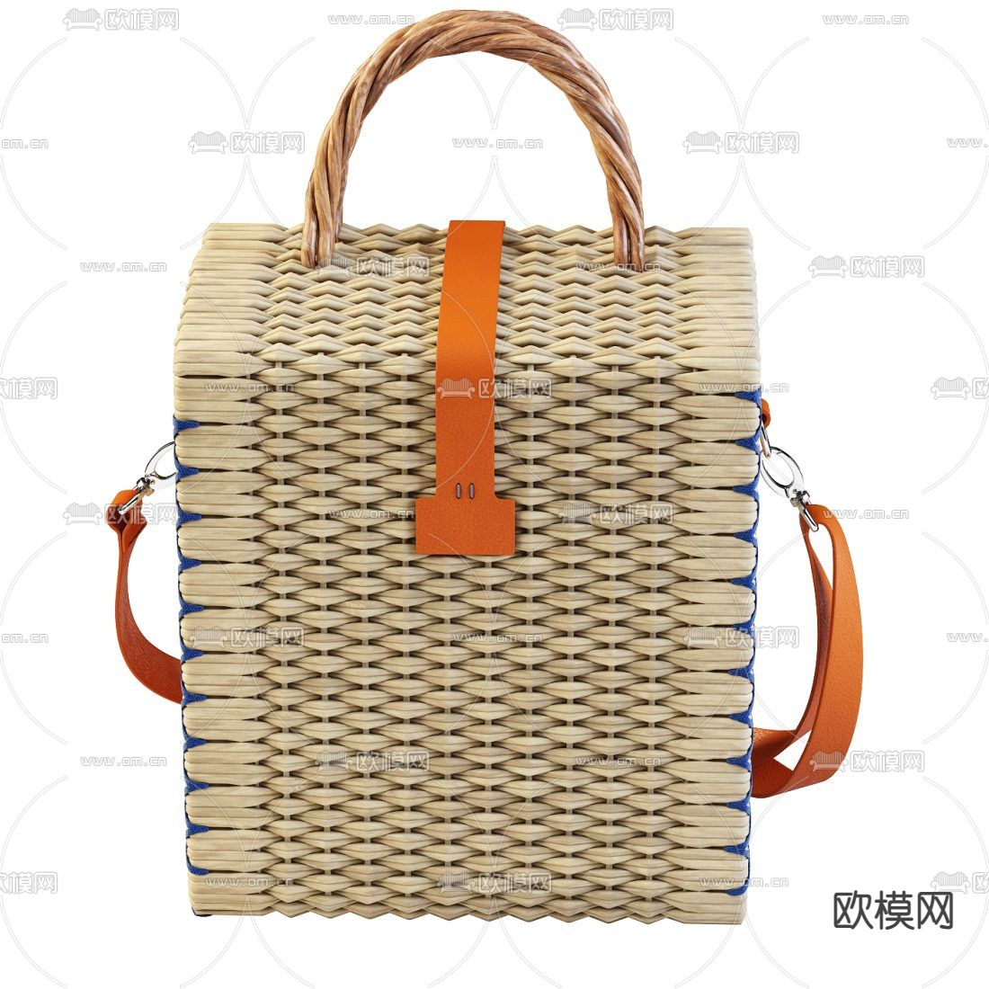 北欧藤编手提包3d模型下载（渲染图2）