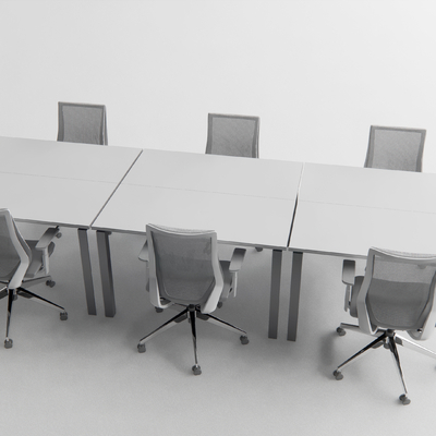  现代屏风卡位办公桌椅su模型 