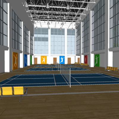  现代球馆su模型 