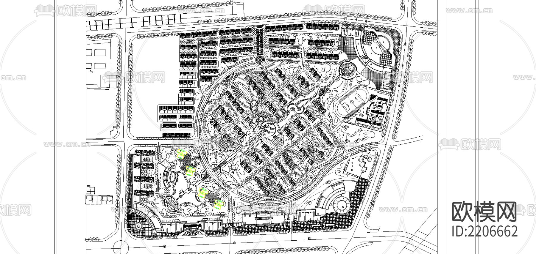 阳光小区规划cad施工图下载（渲染图4）