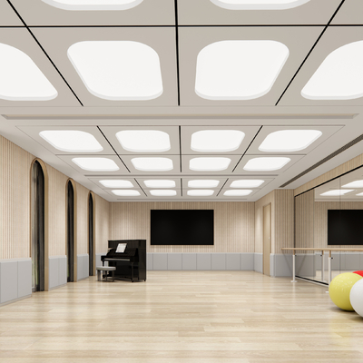  现代舞蹈教室培训教室su模型 