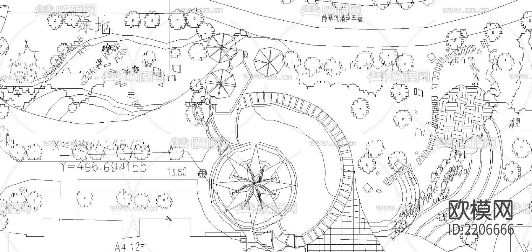新贵府邸小区总平面cad施工图下载（渲染图3）