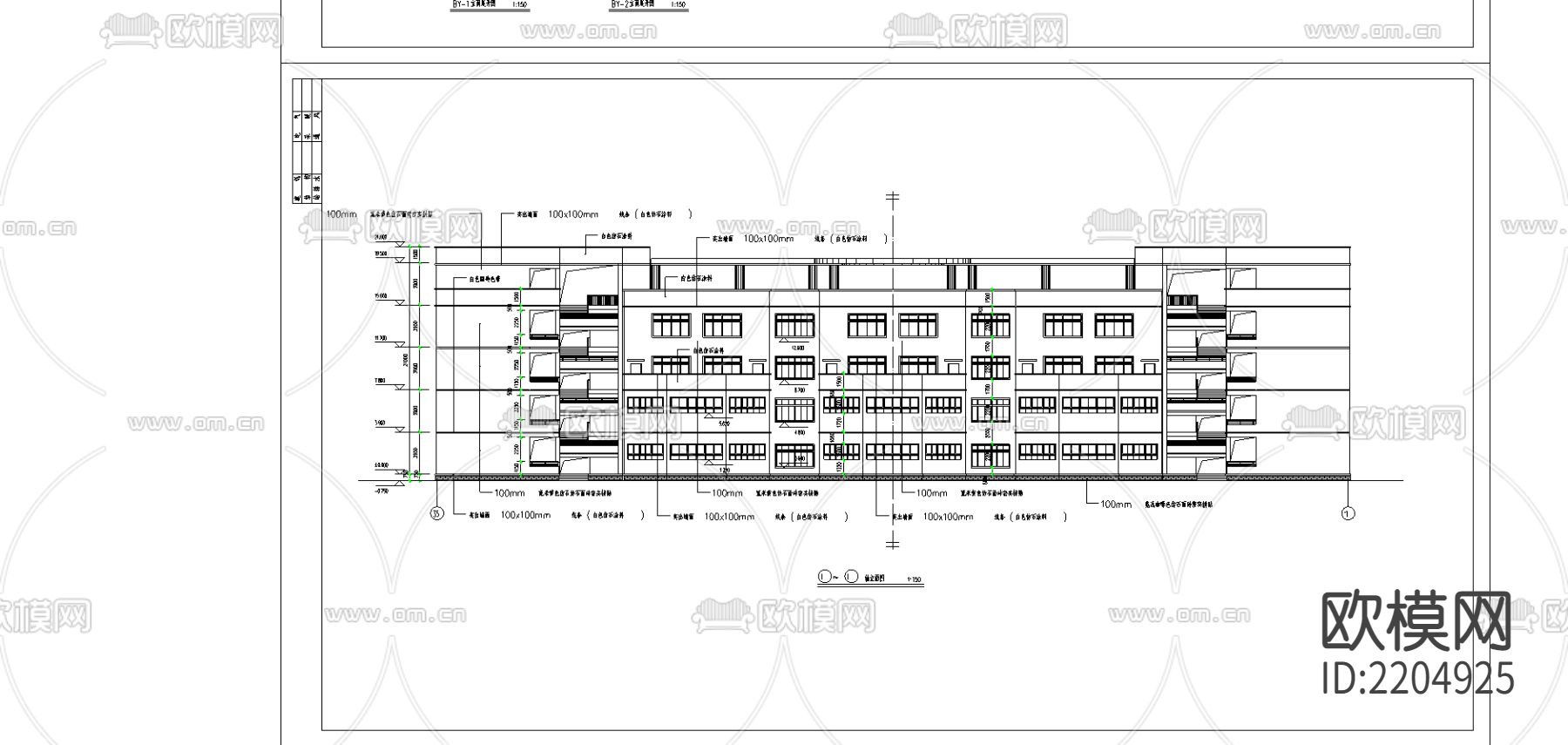 某学校全套CAD建筑施工图下载（渲染图3）
