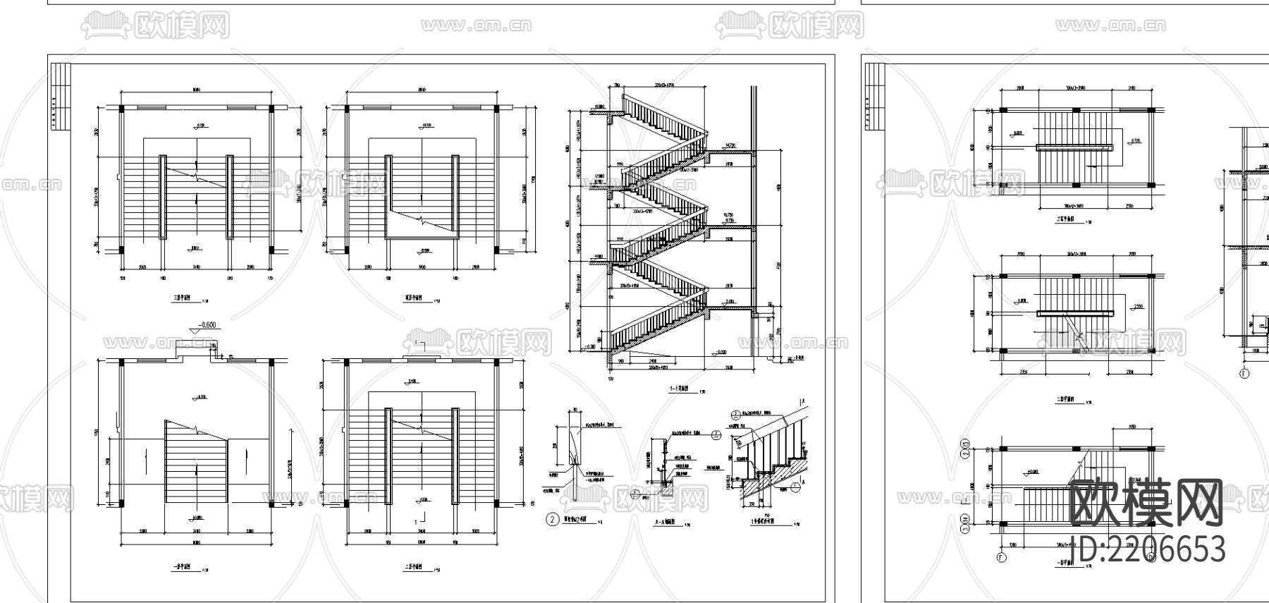 培训贸易中心的主体建筑局部地4层cad施工图下载（渲染图2）