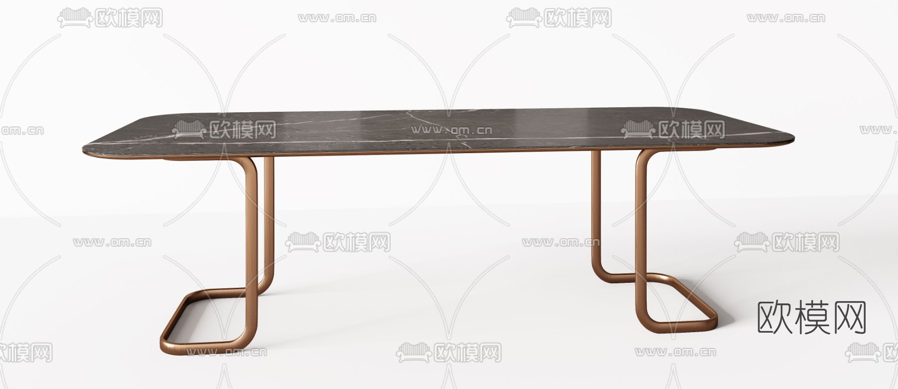 Minotti 现代条形餐桌3d模型下载（渲染图2）