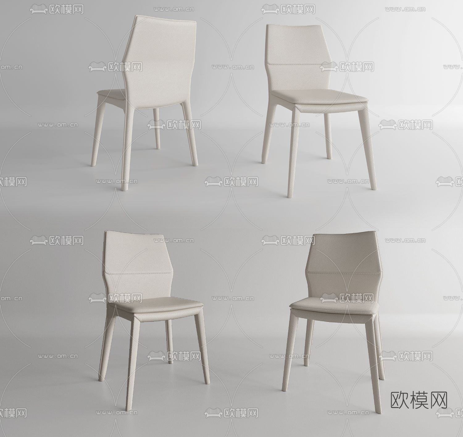 现代米色单椅3d模型下载