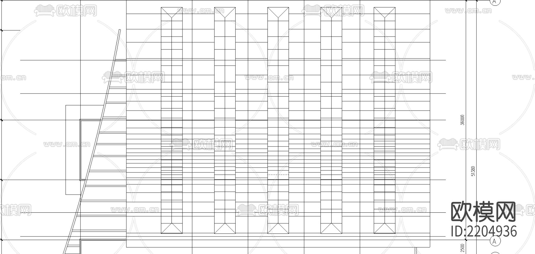 某学校体育馆CAD施工图方案下载（渲染图2）