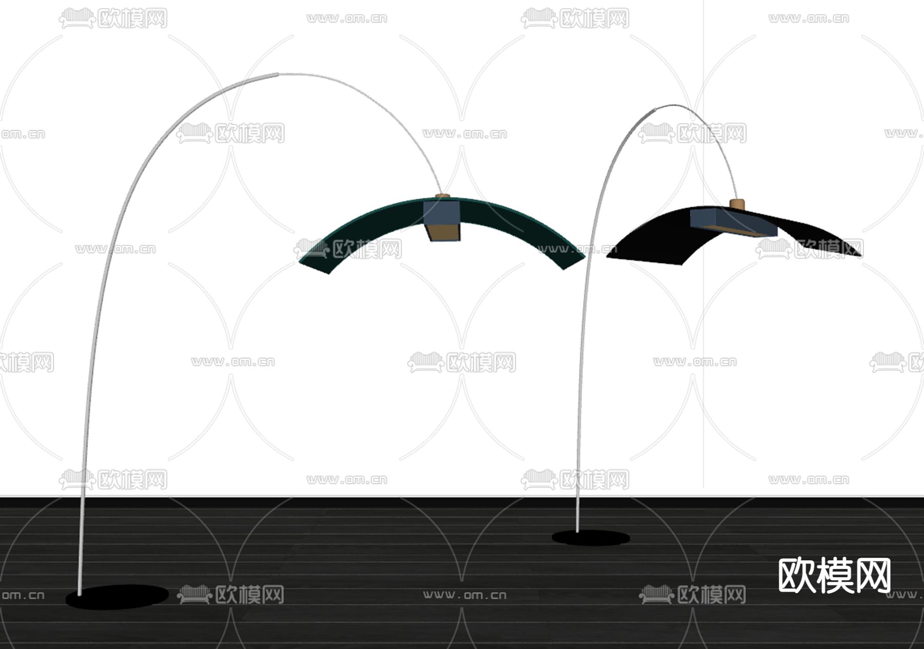 现代落地灯su模型下载（渲染图2）
