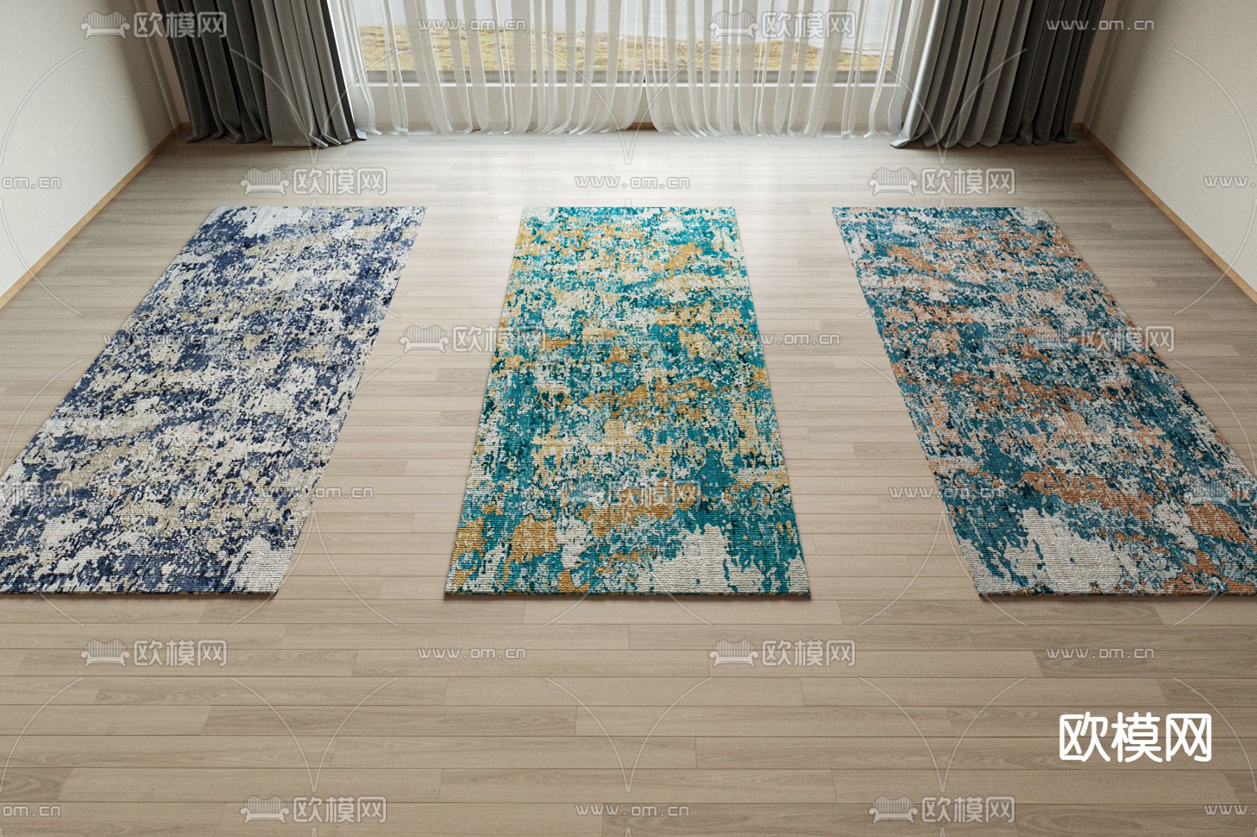 Minotti现代布艺地毯su模型下载（渲染图1）