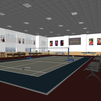  现代球馆su模型 